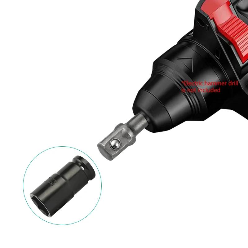 3 pz SDS Socket Driver Set Adattatore per punta da trapano 3/8 1/4 1/2 "Convertitore con codolo esagonale Trapano a percussione Martello Adattatore Strumenti