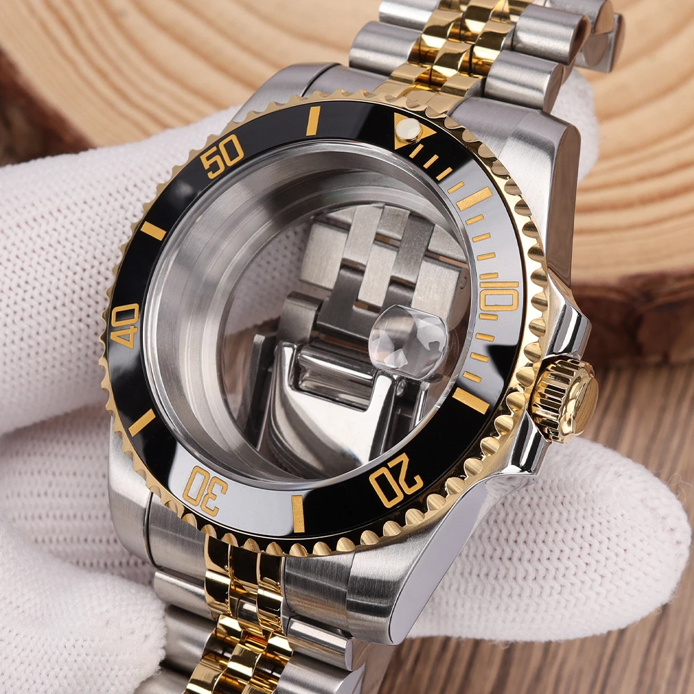 40mm 20Bar Watch Case Band Sapphire Glass Sloping Bezel for NH34 NH35 NH36 Miyota 8215 ETA 2824 Movement Wristwatches Watch Box