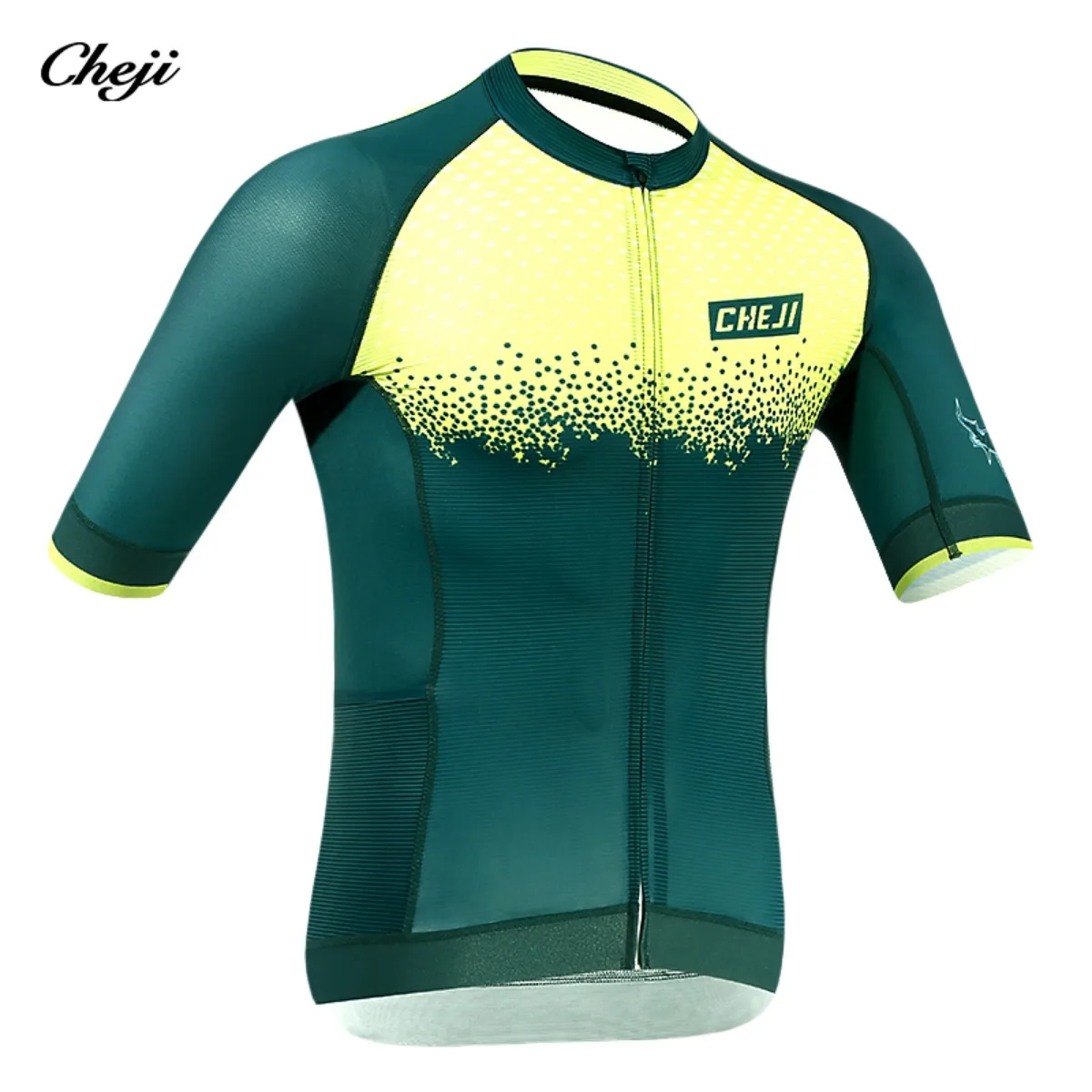 CHEJI-Men\'s Short Sleeved Cycling Jerseys, Bicycles Jersey, Tops in Quick Dry, High Quality Cycling Equipment,Reflective Webbing