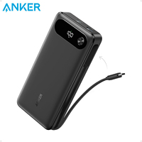 Anker Power Bank 20000mAh Portable with Built-in USB-C Cable 65W Max Fast Charging Backup Battery Pack A1383