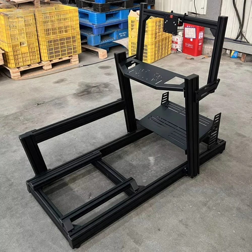 لعبة القيادة Sim Racing Eulator Rig Kit عجلة وملحقات الدواسة قفازات حامل تلفزيون Sim Racing Cockpit مقاعد من الألومنيوم