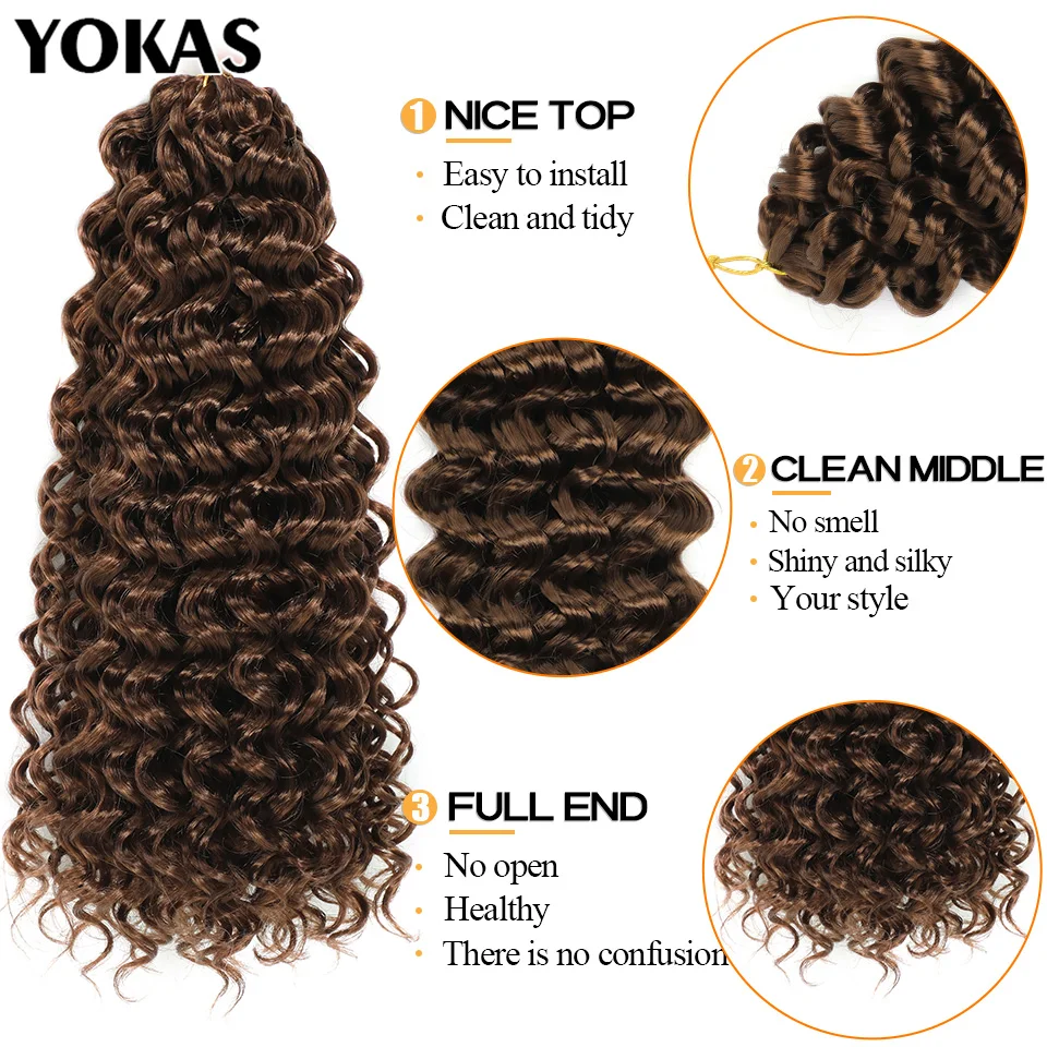 Extensiones de cabello de ganchillo sintético GOGO Curl de 14, 18 pulgadas para mujeres, pelo falso Afro rizado, hebras de pelo con gancho para