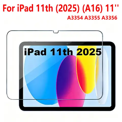 Protection d'écran en verre trempé pour iPad 11e génération 11 pouces 2025 A16 A3354 A3355 A3356, film protecteur transparent anti-rayures pour tablette