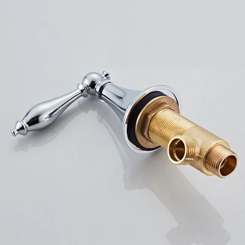 Brass One Inlet One Outlet Switch,Cold Water Switch Or Hot Water Switch For 3 Hole Basin Faucet Bathtub 5-hole Faucet Switch