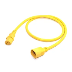 IEC320 C14 To C13 PDU UPS Extension Cable 10A 250V Male To Female H05VV-F 3G1.0MM Yellow