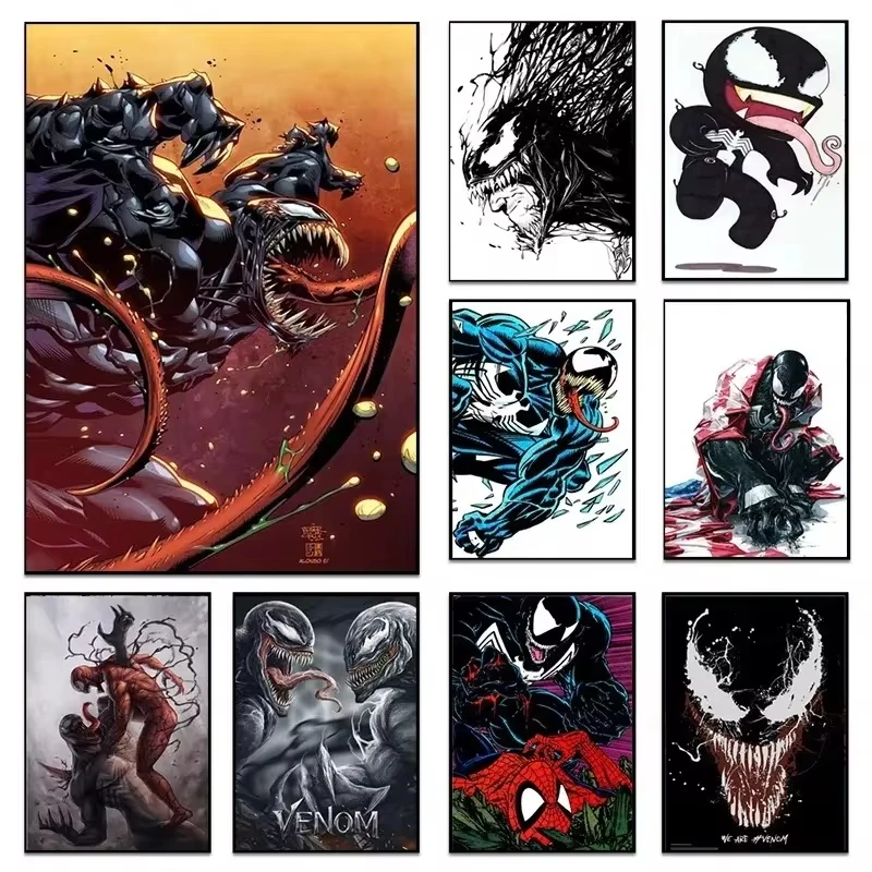 MINISO Venom Canvas Paintings Marvel Movie Characters Posters and Print Wall Art Picture for Living Room Wall Decoration