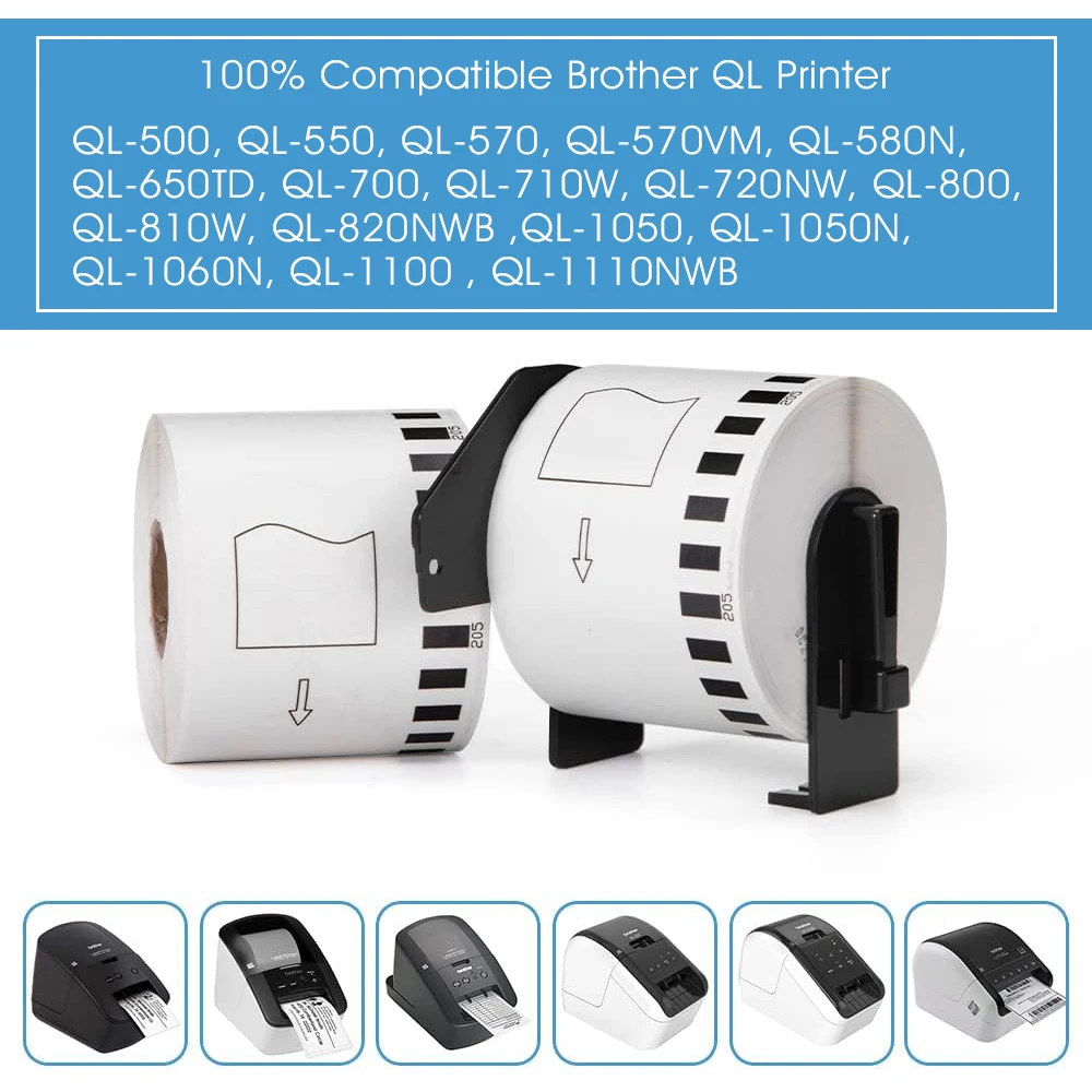 ذاتية اللصق ملصق لصيقة علامة لفة DK11202 11208 22205 11201 متوافق مع Brother QL طابعة ملصقات QL-800 QL600 810W 820nwb #3