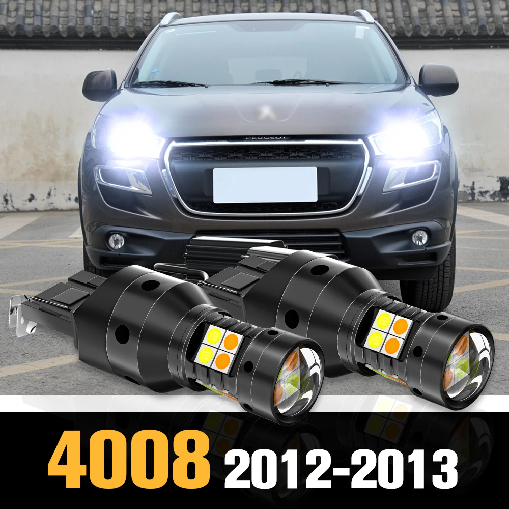 

2pcs Canbus LED Dual Mode Turn Signal+Daytime Running Light DRL Accessories For Peugeot 4008 2012-2013