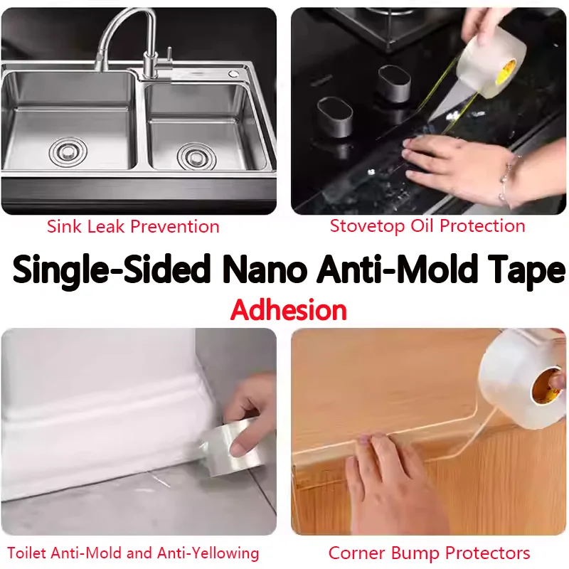 

Single-sided nano adhesive corner edge guard for tables, anti-collision acrylic transparent strips, leak-proof sealing glue for