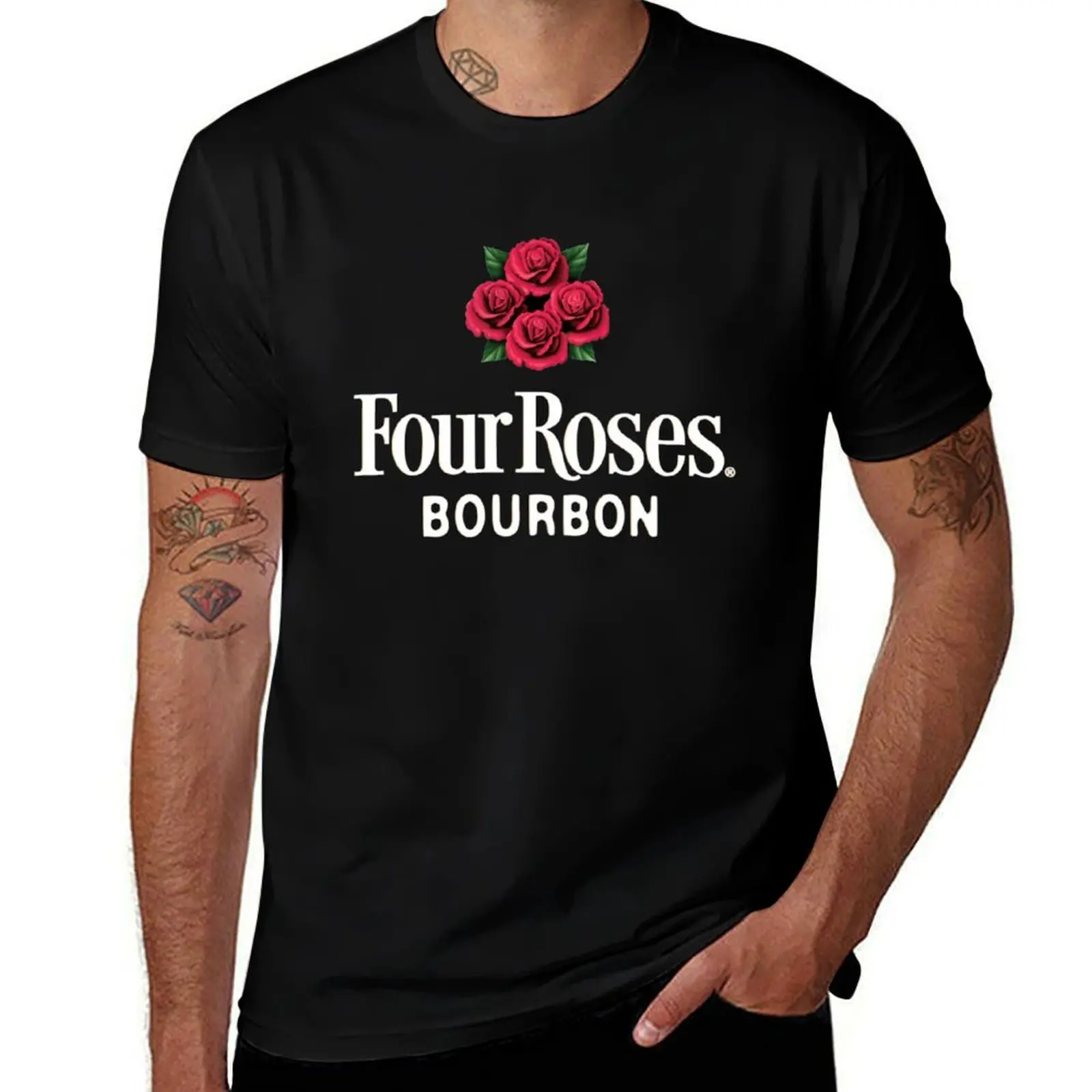 

t Bourbon Four t shirt designer cotton t shirt Drinks man for - Roses T-Shirt for man shirts man