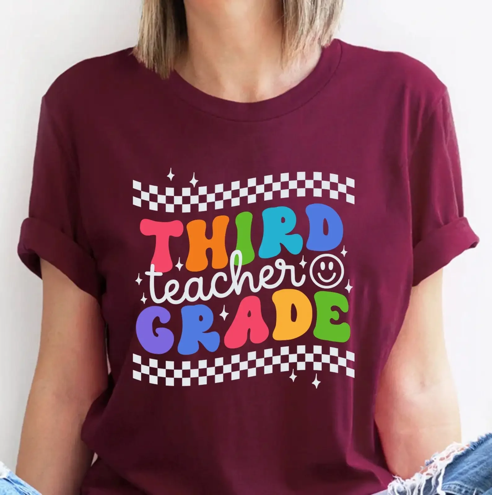 Third Grade Teacher T Shirt Team 3Rd Elementary Hello Teach