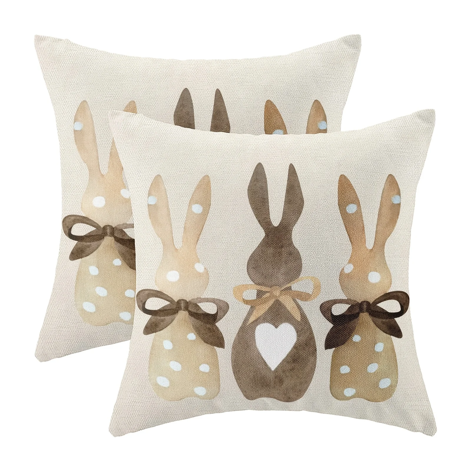 Easter Bunny And Eggs Floral Decorative Pillow Covers Soft Cushion Fresh Art Green Design Case for Sofa Bedroom Car Home Decor