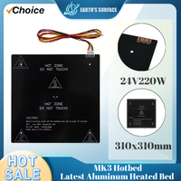 310*310*3.0mm 24V 220W Heatbed MK3 Aluminum Hotbed Platform Heated Bed 3D Printer Hot bed For Creality CR10 CR-10S 3D Printer