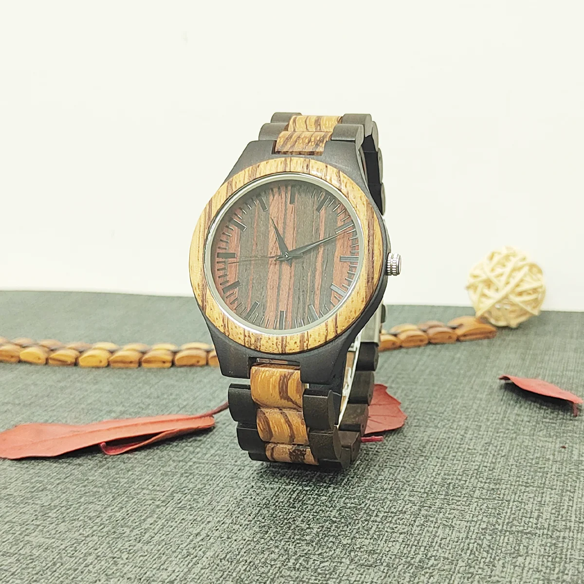 Reloj de pulsera de madera personalizado para hombre, cronógrafo de madera, caja de relojes de cuarzo, regalos para él, envío directo