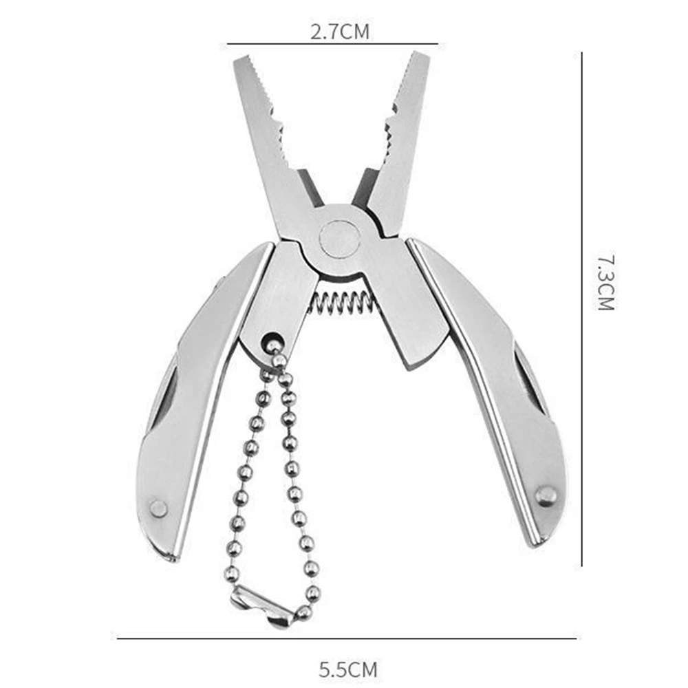 Imagem -06 - Portátil de Outdoor Multitool Alicates Faca Chaveiro Chave de Fenda Multi Ferramentas Mini Alicates Multi Ferramenta Aço Inoxidável