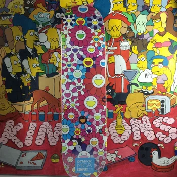 TM/KK Skateboard Deck Modern Canada Maple. Ciondolo decorazione fiore rosso raccogliere arte. Marchio di moda. Stile internazionale giapponese