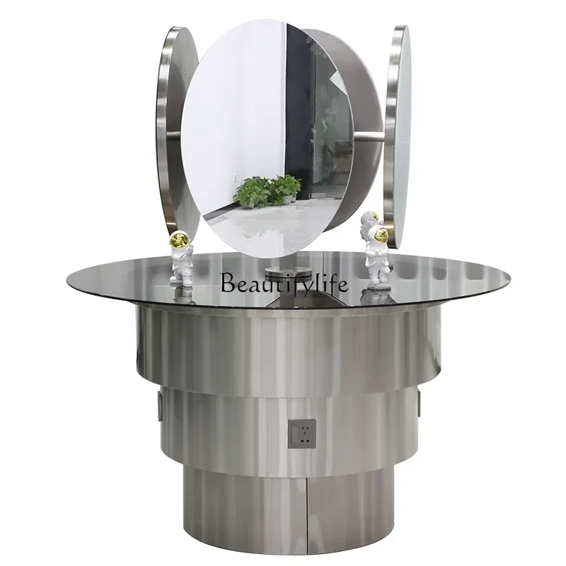 

LBarber Shop Dressing Table Hot Dyeing Stainless Steel Mirror European Style