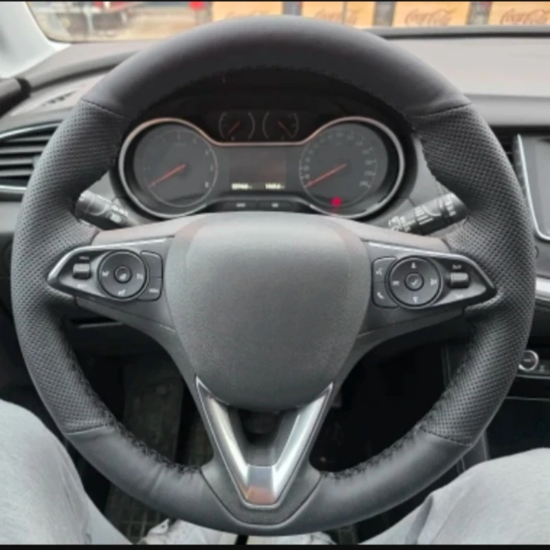 Housse de volant de voiture en cuir microfibre respirant (K) Corsa (E) CrosslandX GrandlandX Insignia personnalisée pour Opel Astra
