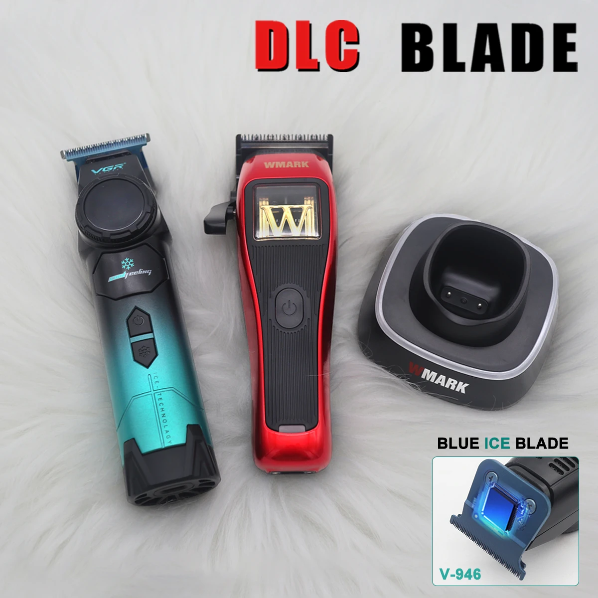 VGR V-946 DLC Blade Electric Hair Trimmer Professional Barber Cordless Clipper Finishing Machine for Men WmarK NGX1