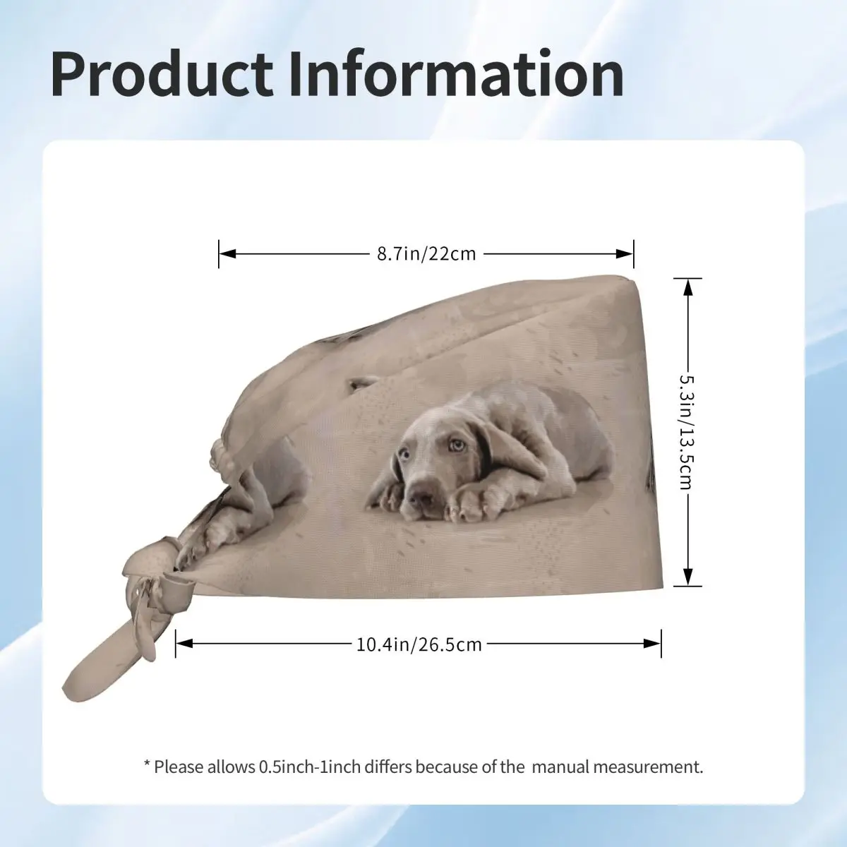 Weimaraner Puppy Scrub Hat Doctor Working Surgical Cap Unisex Adjustable Nursing Caps for Dentist - view 3