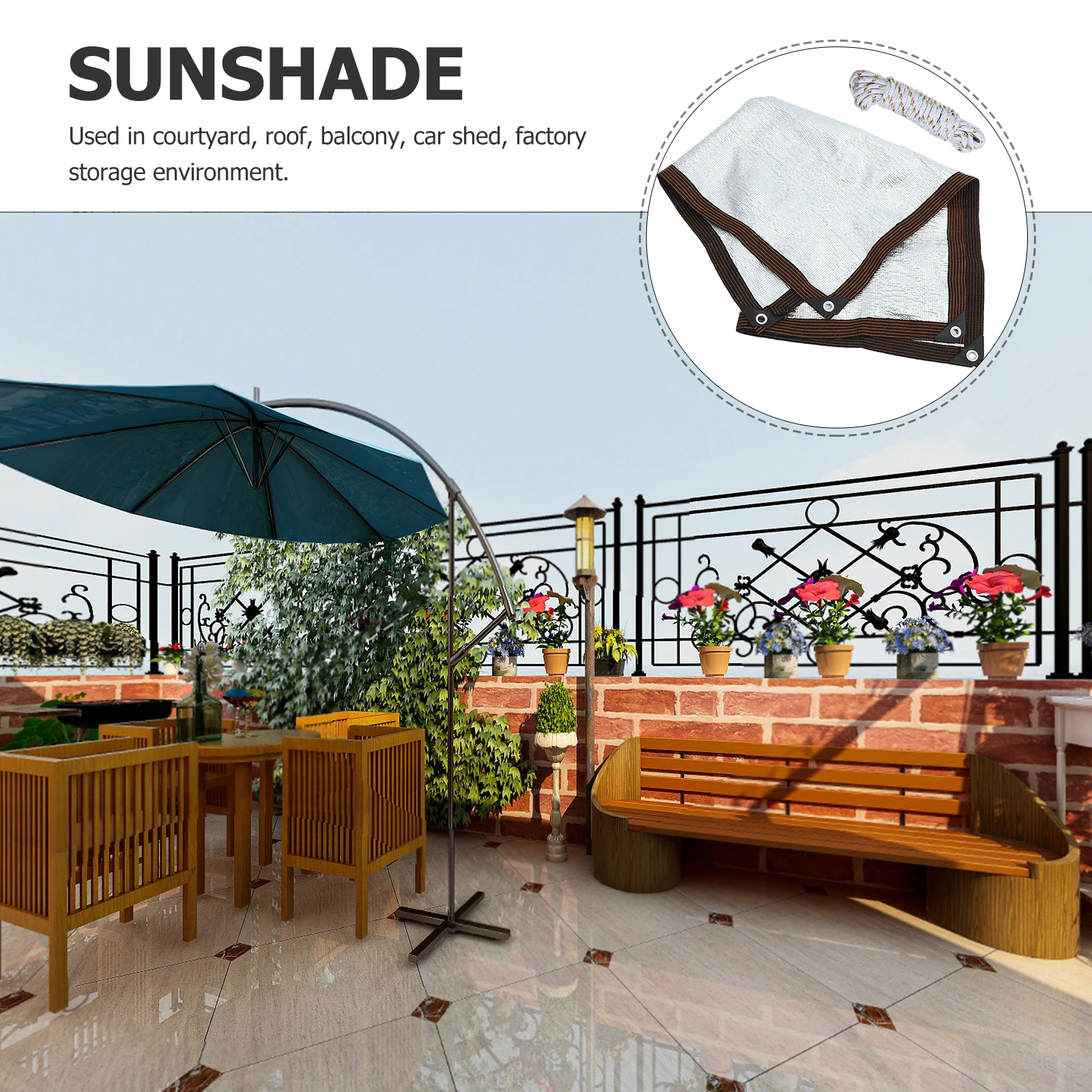 

Shade Net Thick Sunscreen for Garden Trees Insulation White Durable Quick Drying Mesh Breathing Plant Coverage Summer Winter