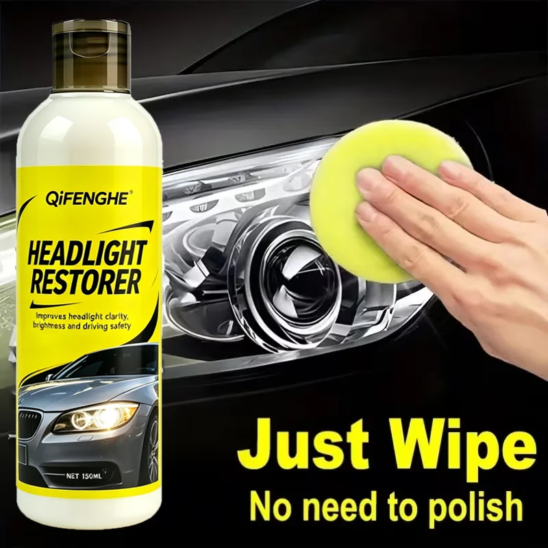 Headlight Restorer, DIY Headlight Restoration Solution, Restore Lenses to Like-New Condition, Improve Clarity Brightness & Drivi