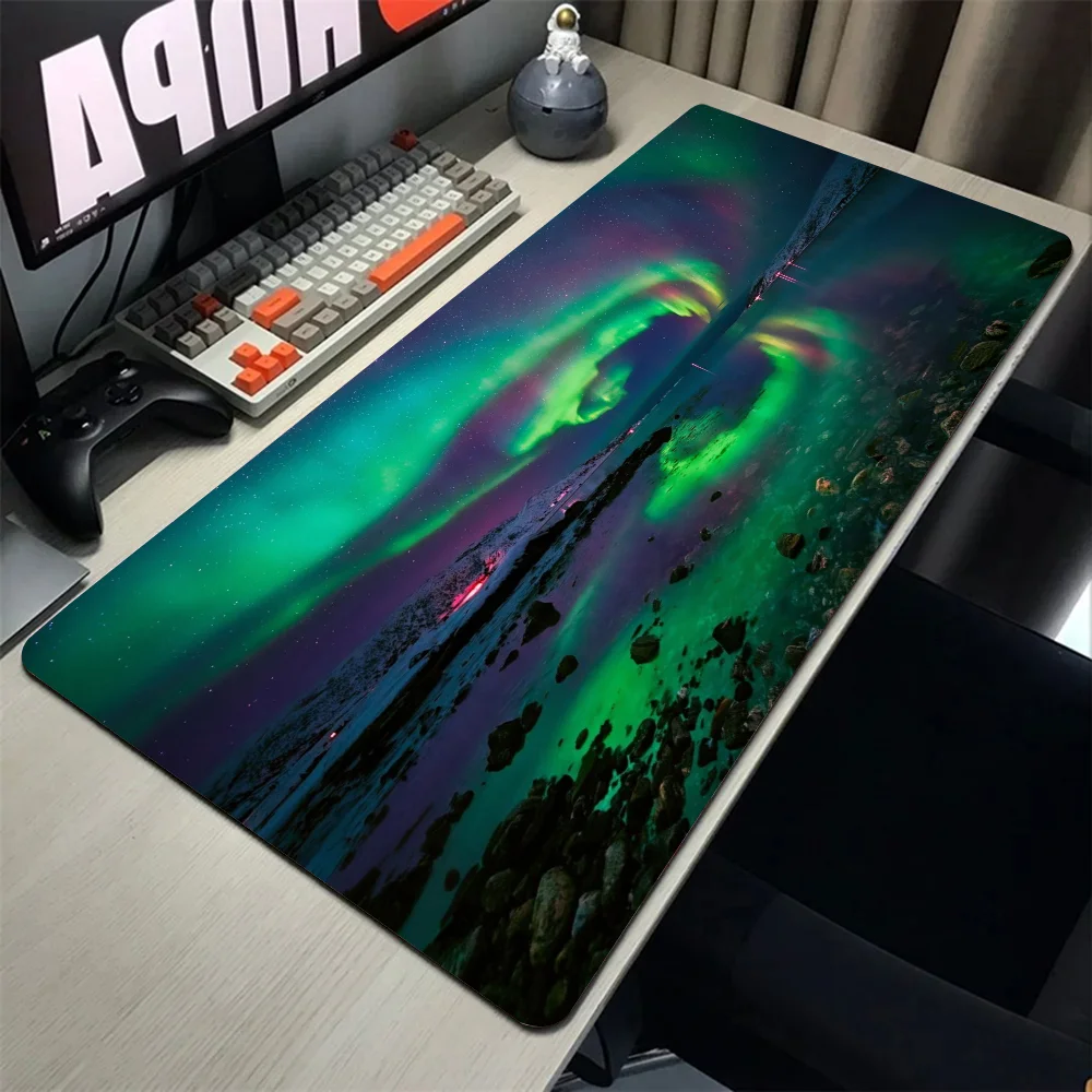 Aurora Mousepad Mouse Mat Desk Mat With Pad Gaming Accessories Prime Gaming XXL Keyboard Pad Padding Mat