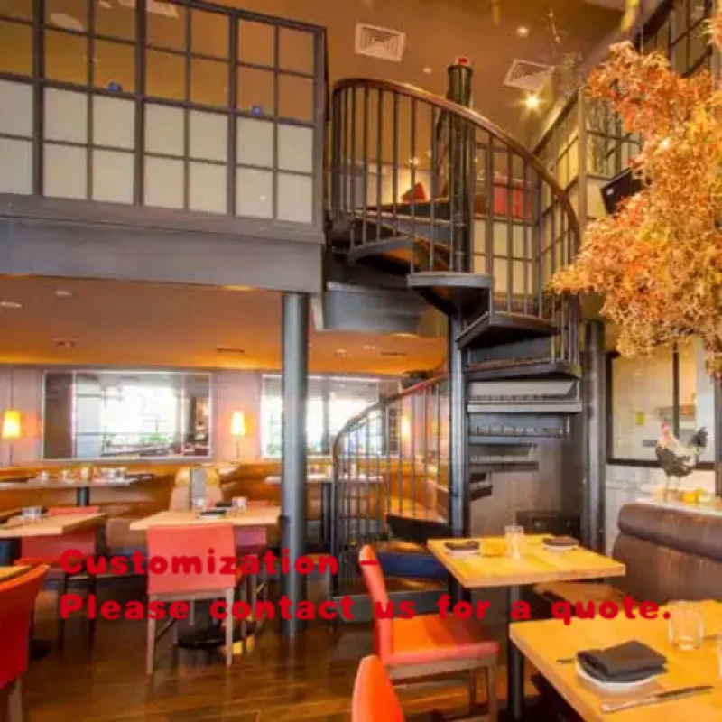 custom.DB Wooden - Tread Staircase with Metal/Glass Railing: Multi - Level Residences, Restaurants & Modern Int