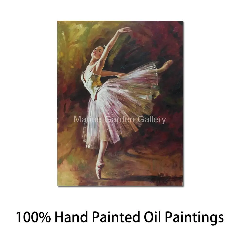 Ballerina Canvas Art Dancer Tilting Edgar Degas Painting Handmade Modern Figure Artwork Home Office Bathroom Wall Decor Large