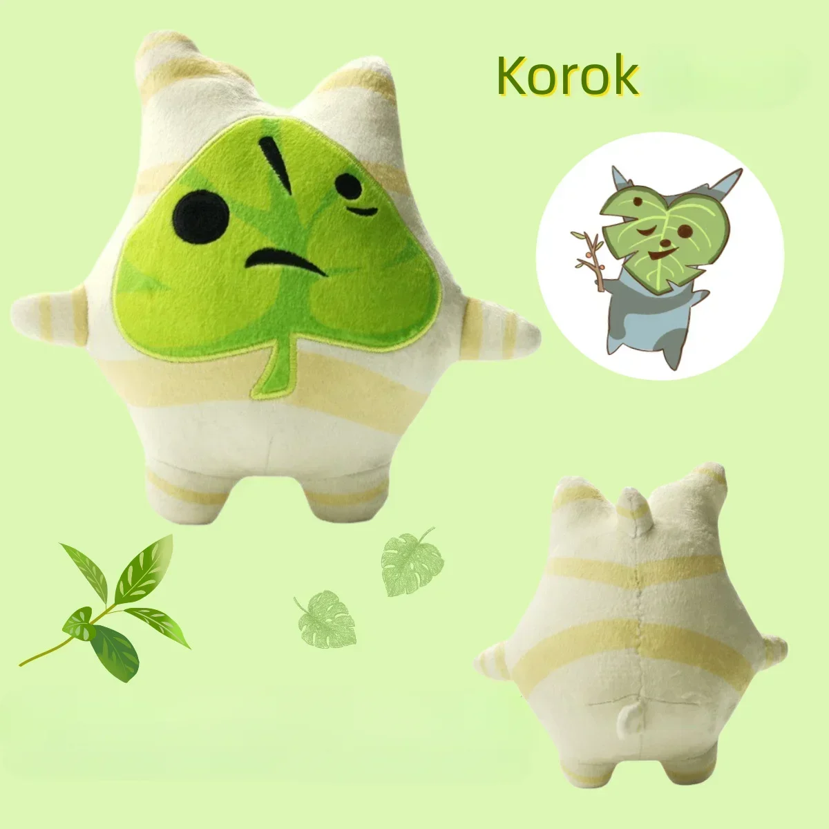 

New 18cm Makar Korok Plush Toy Stuffed Soft Plushie Plant Game Cute Figure Doll Pillow for Children Kids Boys Birthday Gift