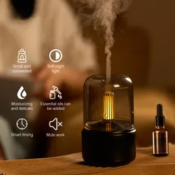 Candlelight Fire Flame Aromatherapy Essential oil Diffuser for Home Room Fragrance Ultrasonic  Air Humidifier USB Aroma Diffuser