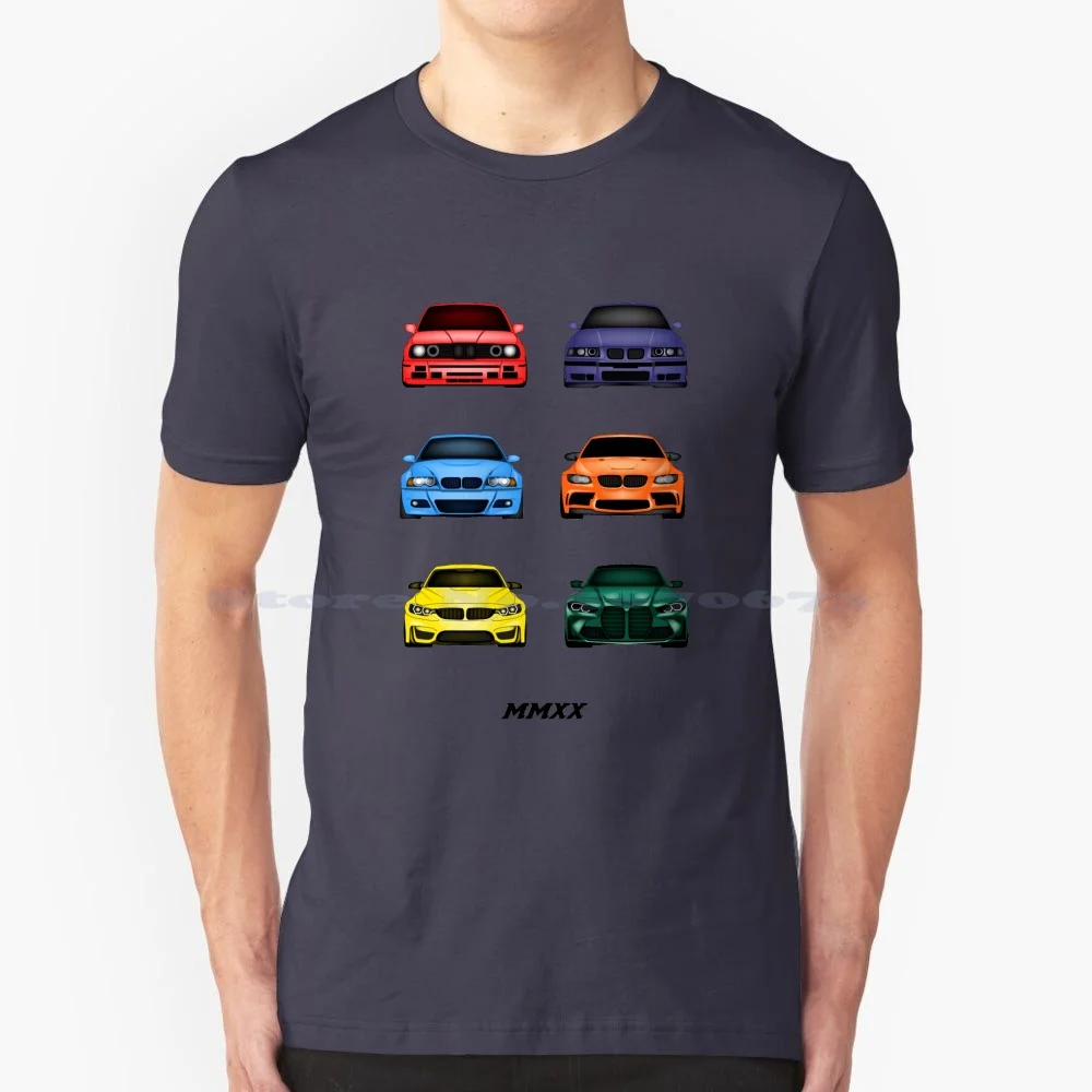 Generations Official Colors T Shirt 100% Cotton Tee Drift E30 E36 E46 E90 E91 E92 E93 F80 G80 Driving Burnout M2 M3 M4 M5 M8