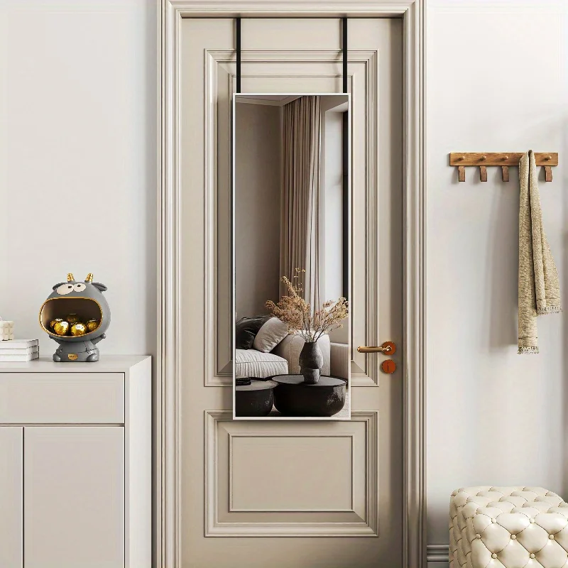 

44" X 16" Square Full-Length Mirror Designed to Hang Over The Door, Perfect for Bedroom Decoration And Living Room Additions