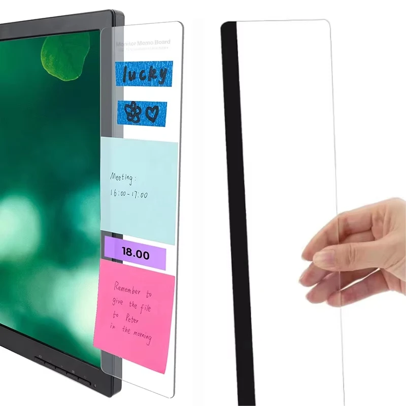1Pcs Memo Board Note Clip Left/Right Monitor Side Sticky Message Holder Computer Screen Panel For Home Office Desk Accessories