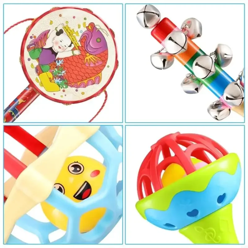 Babyrammelaarspeelgoedset met zacht geluid Vroeg leren Percussie Zandhamerspeelgoed voor ontwikkeling handoogcoördinatie