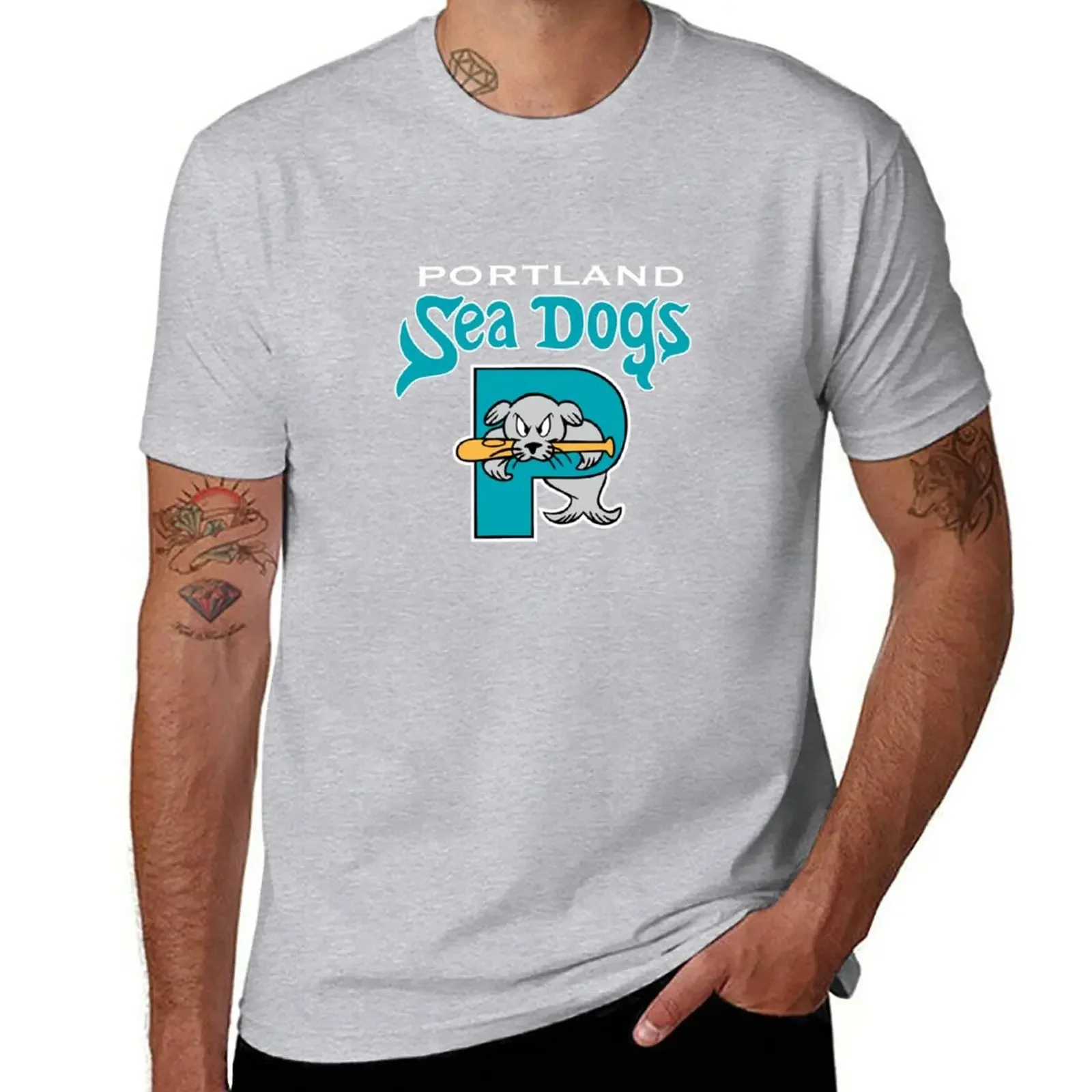 New 90&x27;s throwback Portland Sea Dogs T-Shirt Oversized t-shirt Tee shirt Anime t-shirt Men's clothing