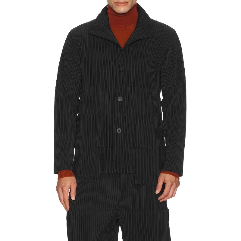 

Miyake Pleated Jacket Men's 2025 Fall New HP Series Original Solid Color Casual Jacket Casual Versatile Men Clothing