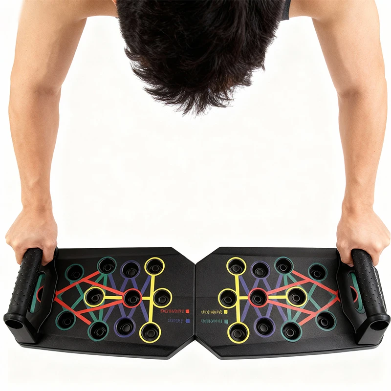 Juego de tablero de realce plegable portátil con asas, equipo de Fitness multifuncional para entrenamiento de pecho, Abdomen, brazos y espalda