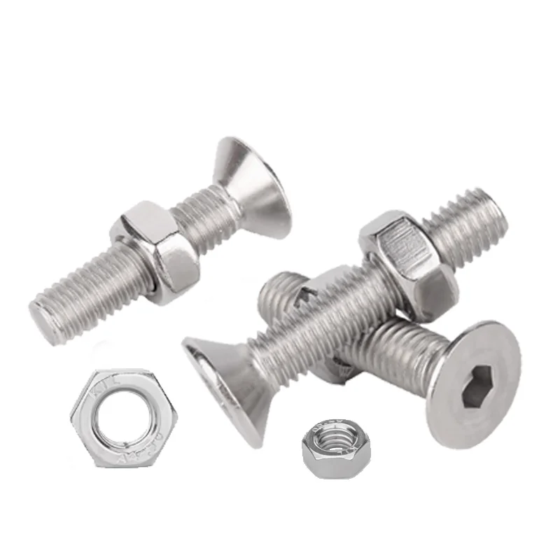 

M2 M2.5 M3 M4 M5 M6 M8 DIN7991 304 Stainless Steel Hexagon Hex Socket Countersunk Flat Head Screw Nuts Bolts Assortment Kit