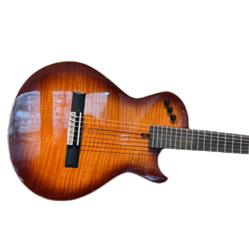 Electric Classic Guitar 39 Inches Silent Nylon Strings Acoustic Guitarra High Gloss Travel 3 Colors Connecting The Amplifier
