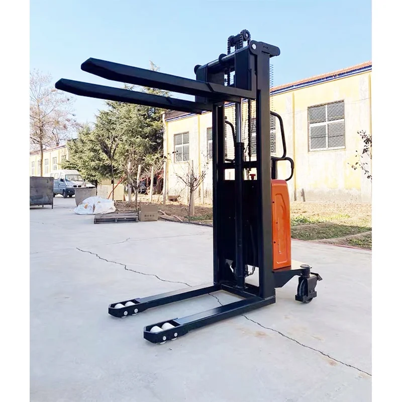 Full Electric Forklift with Driving Station and Battery Semi-Electric Full-Automatic Stacker for Warehouses view 5