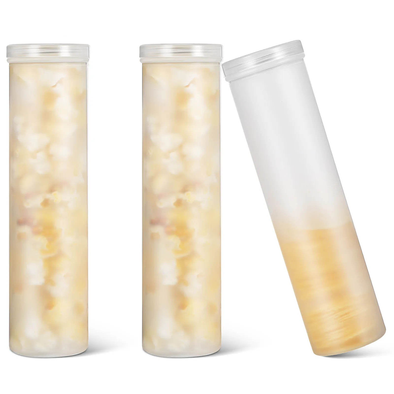 3個入り-丸型プラスチック製食品保存容器、密閉式クッキー保存ケース、透明スナック保存瓶、積み重ね可能なペストリーボックス、クラッカーホルダー、チューブ型