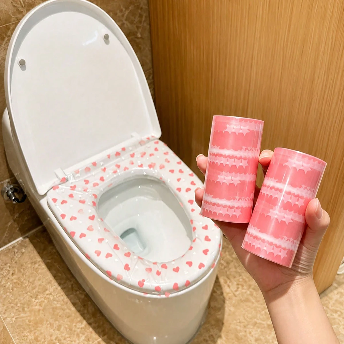 133 Pieces/1 Roll Disposable Toilet Seat Covers for Travel, Portable Toilet Seat Covers for Hotel Bathrooms, Waterproof Toilet Seat Covers, Portable Toilet Paper Pads, Essential Accessories for Airplane Travel, Camping, Bathroom Accessories, Individually Packaged, Convenient and Hygienic, Effectively Avoid Public Toilet Hygiene Issues