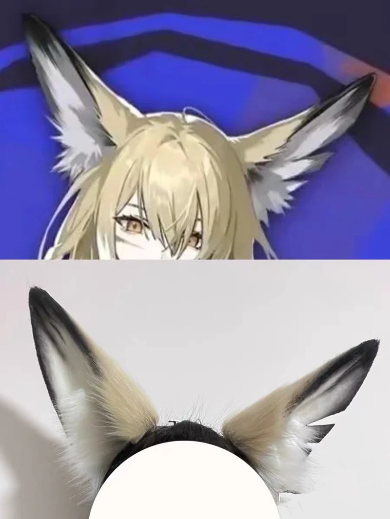

Handmade Halloween Simulation Animals Big Size Fox Wolf Cat Ears Hairhoop Headwear Headband Tail Anime Lolita Cosplay Prop