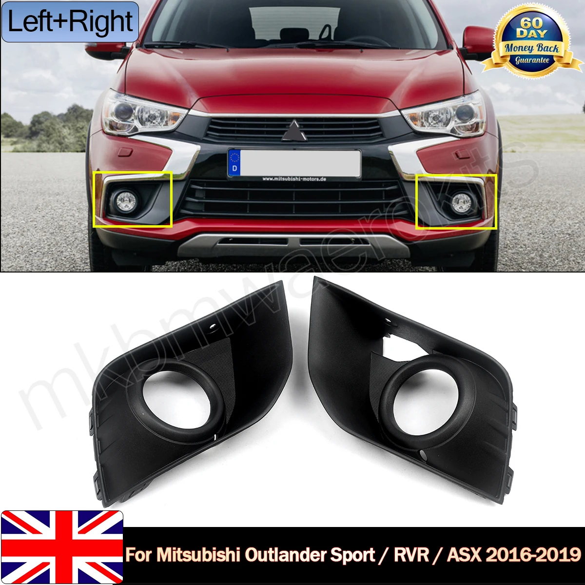 SAIQINGSP A Pair of Front Fog Light Cover Grille For 2016-2018 Mitsubishi Outlander Sport ASX RVR Car Accessories Tools