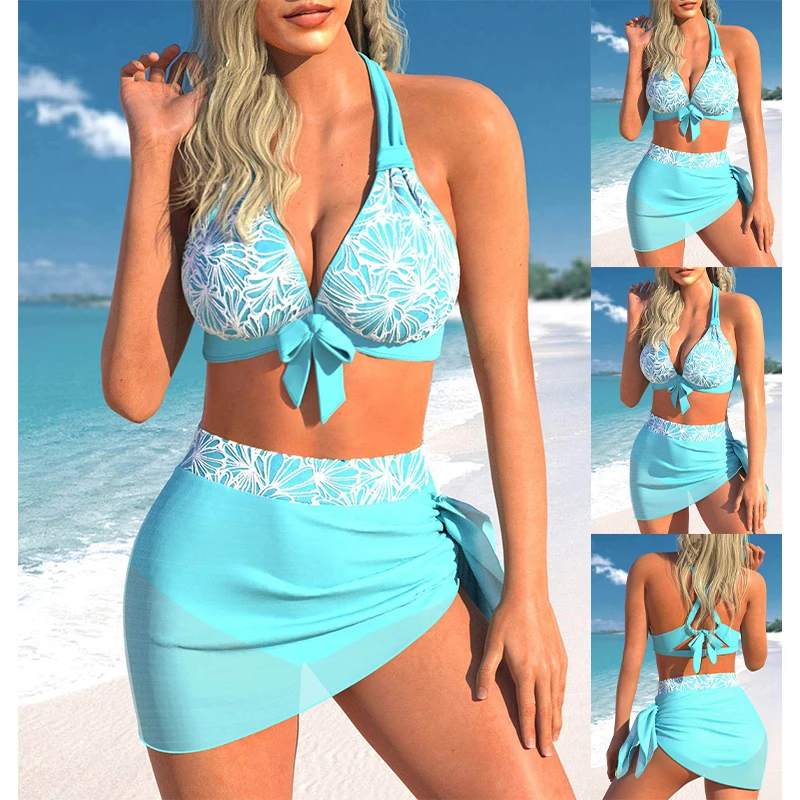 2023 Damenmode sexy Kleid Bikini Sommer Damen Bade bekleidung Trend Bade bekleidung Damen bedruckte Bade bekleidung zweiteiligen Strand anzug