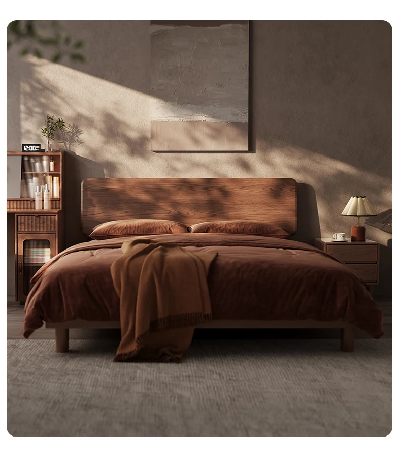 

# Modern Minimalist Solid Oak Queen Bed Frame Charging Durable Eco-Friendly Economical