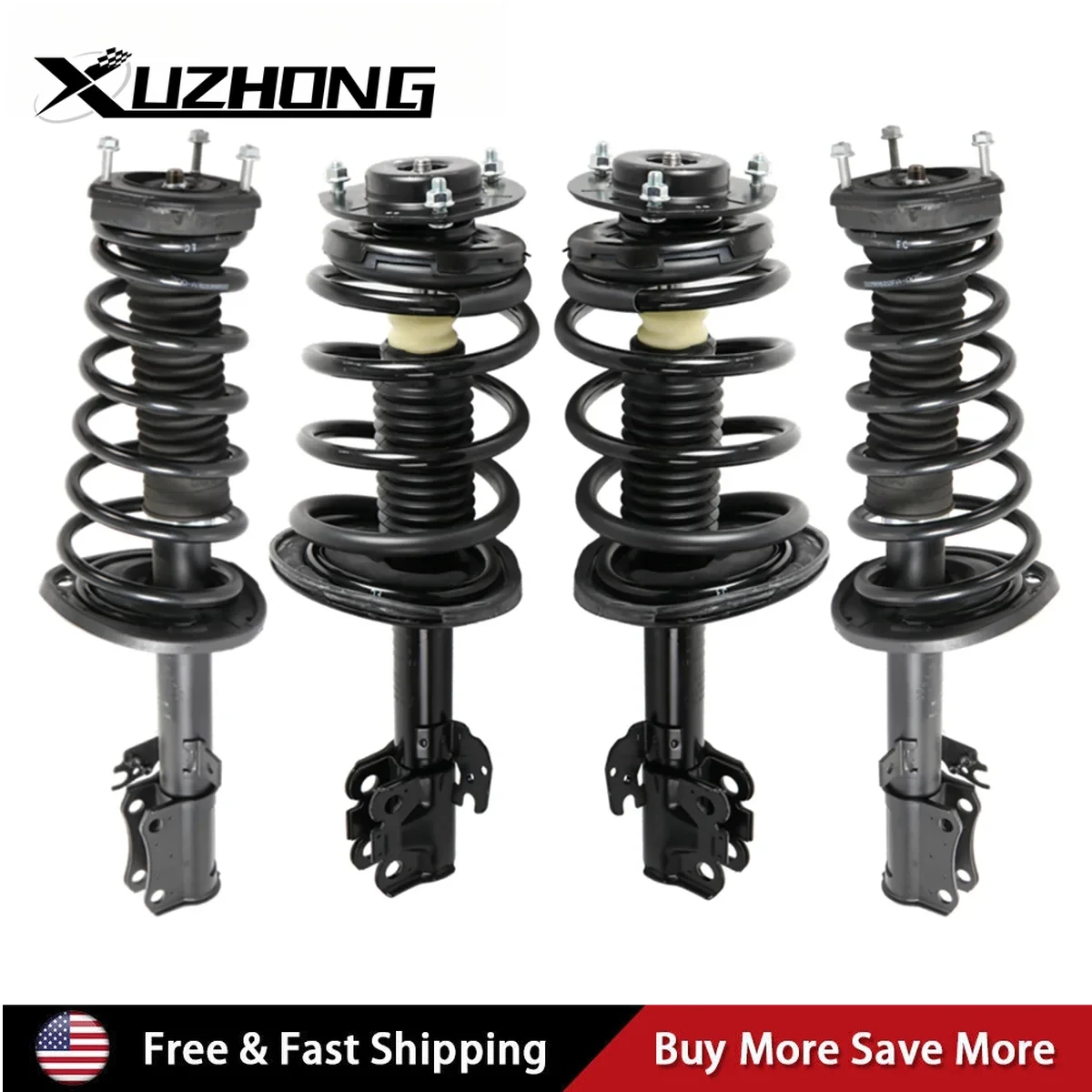 Set(4) Front+Rear Complete Shock Struts Assembly For 2007-2011 Toyota Camry