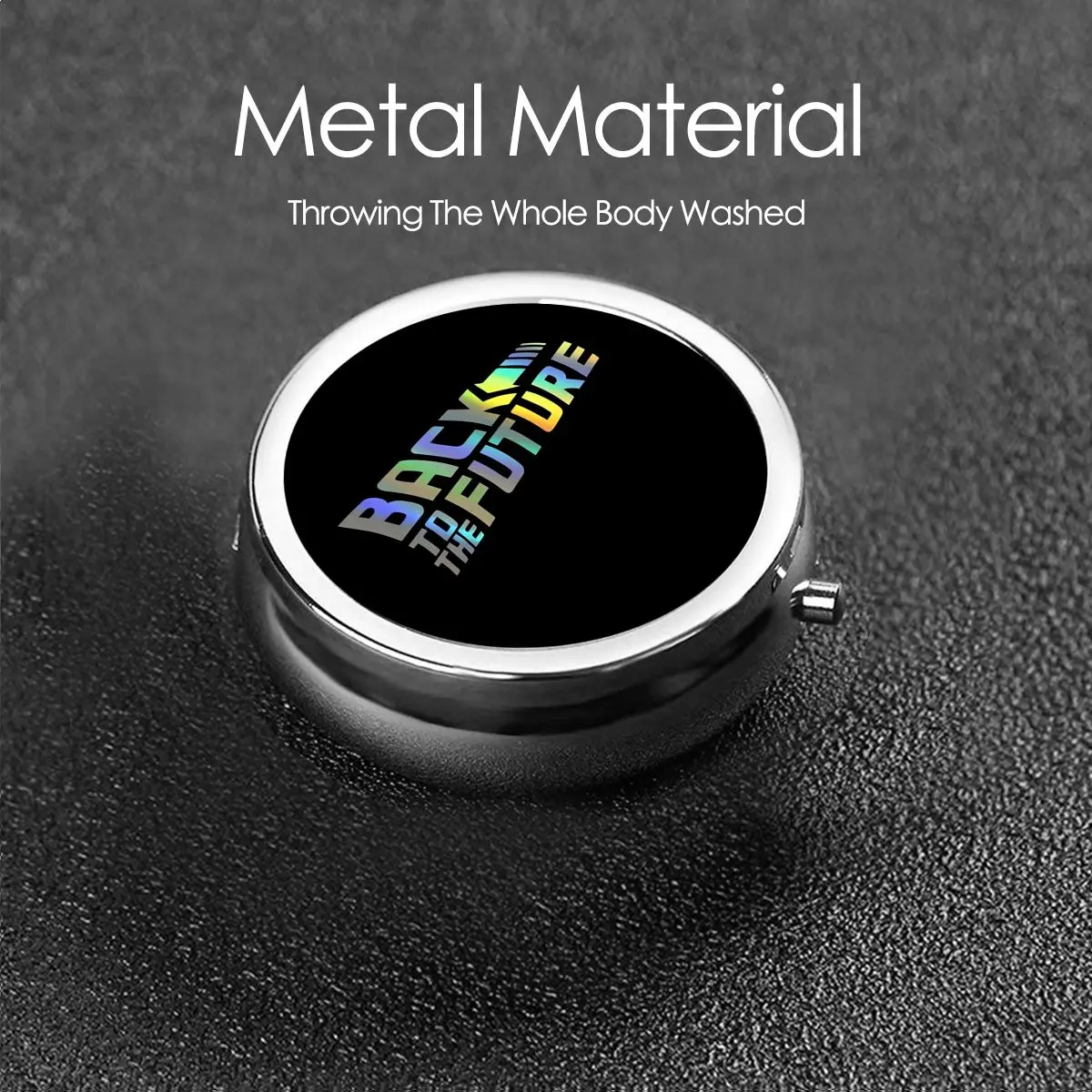 العودة إلى المستقبل السفر حبوب مستديرة المنظم الخيال العلمي كوميديا صندوق دواء علبة حبوب منع الحمل الخائن صندوق تخزين لمحفظة جيوب #6