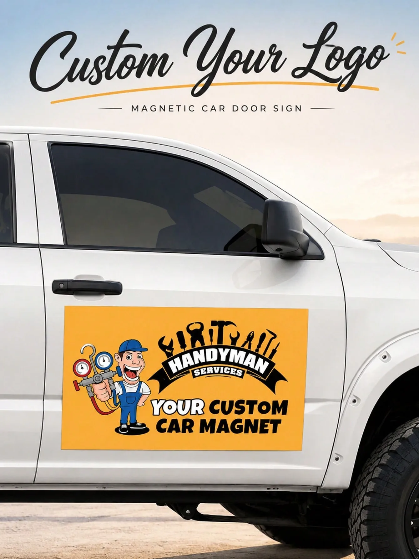 Custom Magnetic Vehicle Sign Personalized Logo Text Car Door Magnet Removable Business Advertising Graphic for Cars Trucks